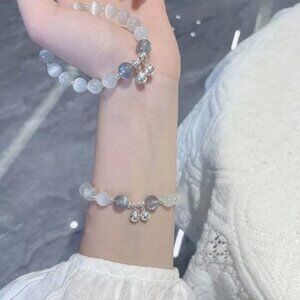 NWT: Grey Moonstone Crystal Bell Bracelet
